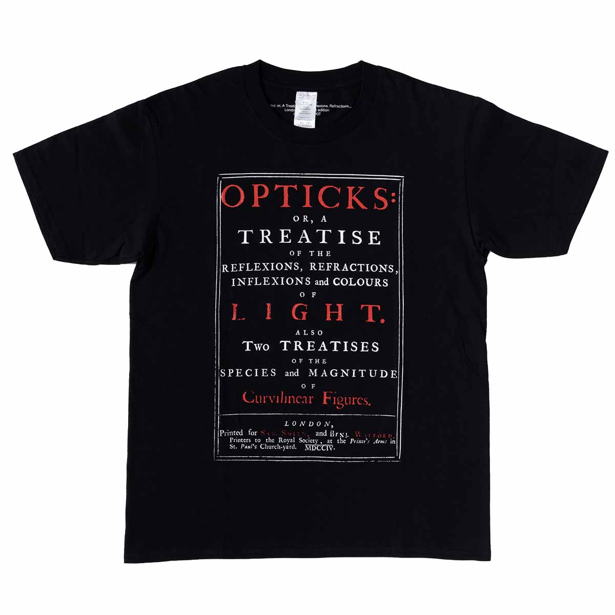 Tシャツ	C. アイザック・ニュートン『光学　光の反射、屈折、回折、色についての論考』1704年（黒）