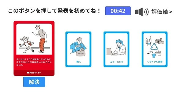 考えたアイデアを1分間でプレゼンテーション