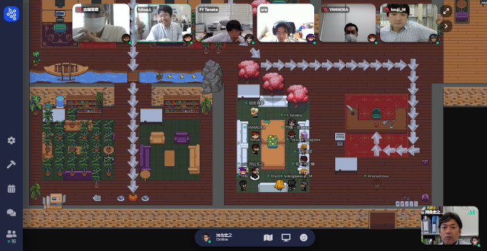 使用するオンライン学習環境「Gather Town」の様子