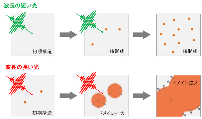 図2 波長チューニングによる光誘起相転移の制御