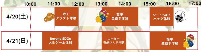 金沢工業大学SDGsブースのタイムスケジュール