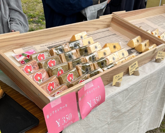 野々市ブランド商品にも認定された「椿シフォンケーキ“ちゅん”」