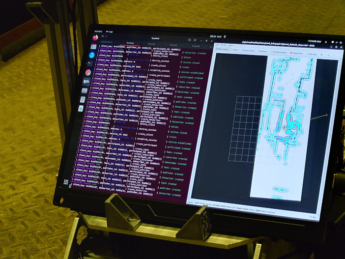 自動生成された環境地図。ロボットの自律走行には欠かせない
