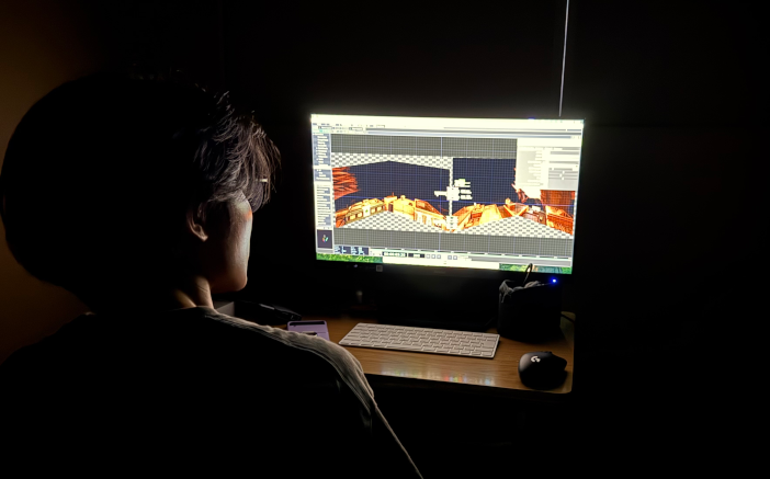 投影されたコンテンツは３Dモデリングで制作