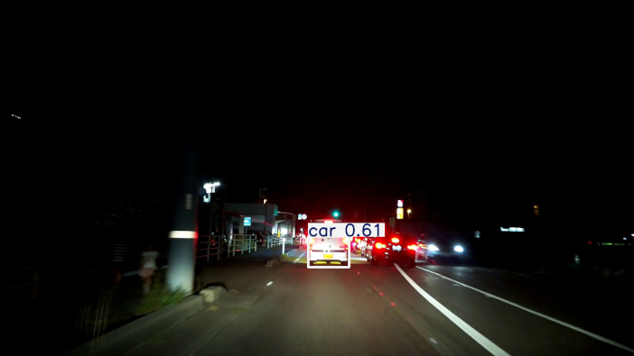 (c) 原画像に対する物体検出結果　