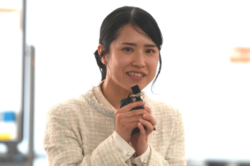 (株)スパーテル てまりグループ 取締役 橋本佳奈 氏からてまりグループの取り組み紹介が行われた (金沢工業大学扇が丘キャンパス) (株)スパーテル てまりグループ 取締役 橋本佳奈 氏からてまりグループの取り組み紹介が行われた<br>(金沢工業大学扇が丘キャンパス)