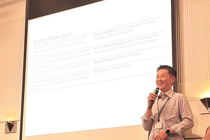 優秀論文賞を受賞した東洋輔さん 優秀論文賞を受賞した東洋輔さん
