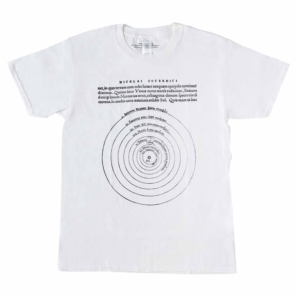 Tシャツ B. ニコラス・コペルニクス『天球回転論』1543年(白)